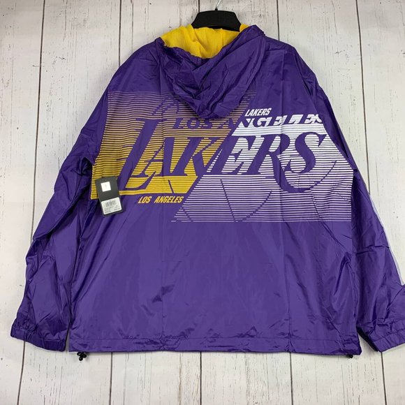 Los Angeles LA Lakers NBA XL Purple 1/4 Zip Windbreaker Jacket New Men - Picture 2 of 6